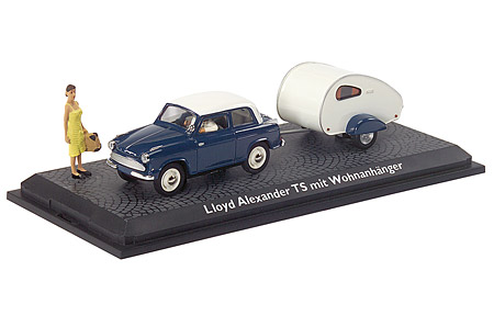 Schuco 02205 - Lloyd Alexander TS mit Wohnanhänger und Figuren 1:43 - limited Edition 