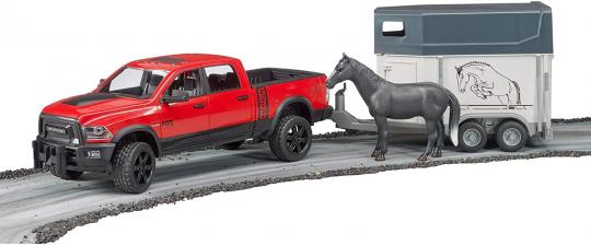 BRUDER® 02501   RAM 2500 Power Wagon mit Pferdeanhänger und Pferd NEU & OVP 